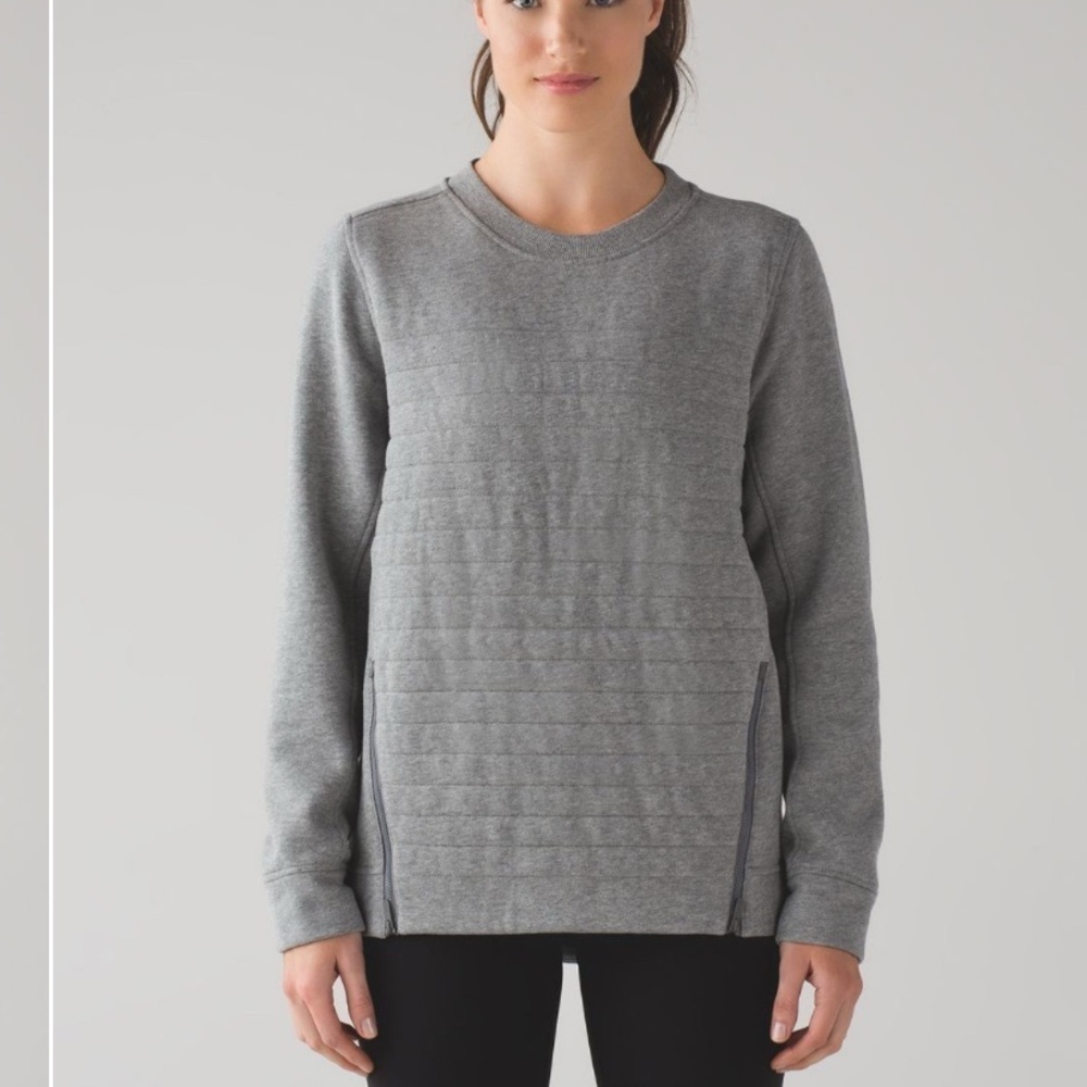 Lululemon Fleece Be True Crew Heathered Medium Grey